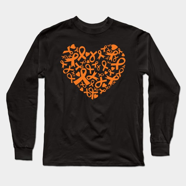 Heart of Awareness - Orange Long Sleeve T-Shirt by CuteCoCustom